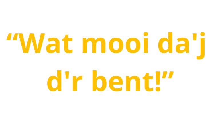 Wat mooi dat je er bent